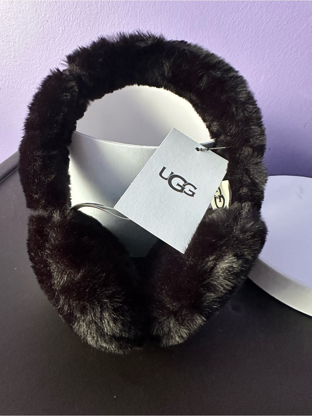 UGG Black Faux Fur Earmuffs